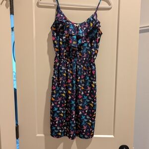 Colorful Bird Print Dress